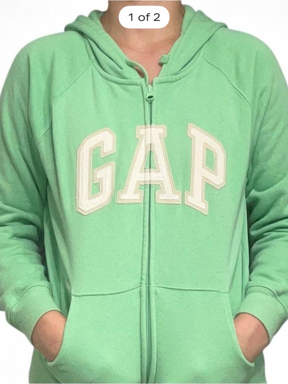 GAP Kids Light Mint Green Zip Front Hoodie